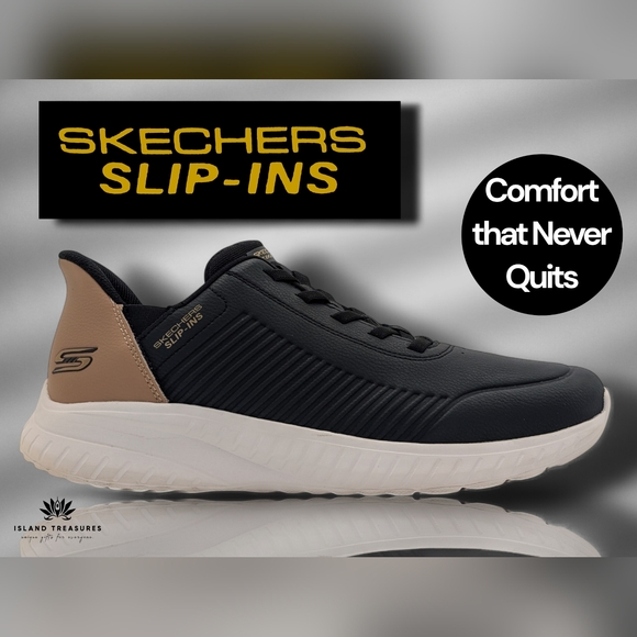 Skechers Other - BOBS By Skechers™ Sz 12 Hands Free Slip-On Blk Sneaker Comfort Sole Heel Pillow